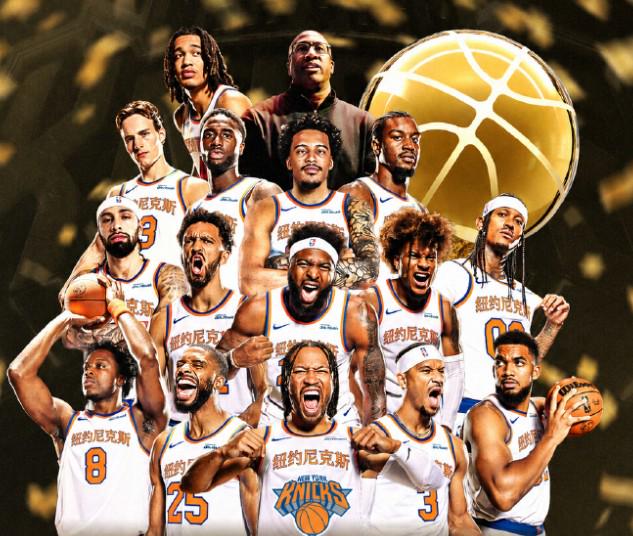 NBA官方晒总冠军定妆照：尼克斯17人出镜 索汉和杰米森没拍上？